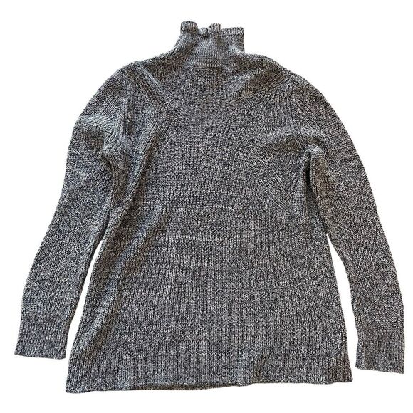 Magaschoni Marled Navy Cotton Cashmere Mock Neck Sweater Women’s Size Medium - Picture 5 of 5